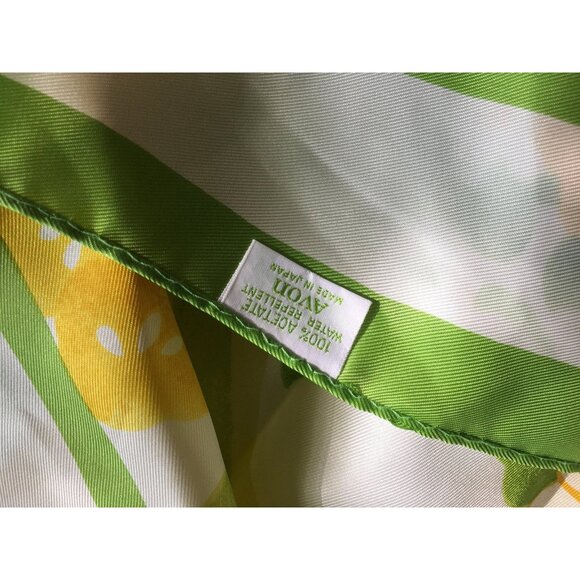Vintage Avon Floral Scarf Square Hand-Rolled Edge SMKent Design 100% Acetate Jap - Picture 5 of 6